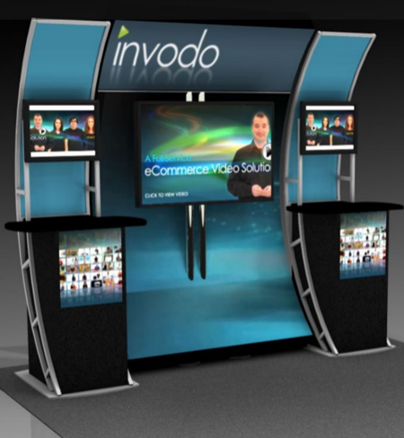 large media kiosk standing for racing event