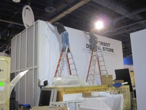 assembly of a rented & custom trade show display